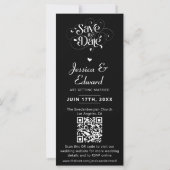 Carte Enregistrer La Date PhotoBooth Qr Code Black White (Dos)
