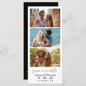 Carte Enregistrer La Date PhotoBooth Qr Code Black White (Devant / Derrière)