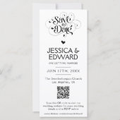 Carte Enregistrer La Date PhotoBooth Qr Code Black White (Dos)