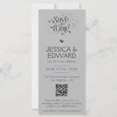 Carte Enregistrer La Date PhotoBooth Qr Code Light Grey  (Dos)