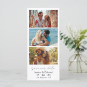 Carte Enregistrer La Date PhotoBooth Qr Code Light Grey  (Debout devant)