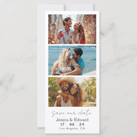 Carte Enregistrer La Date PhotoBooth Qr Code Light Grey  (Devant)