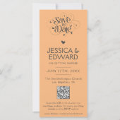 Carte Enregistrer La Date PhotoBooth Qr Code Light Orang (Dos)