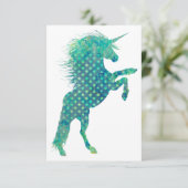 Carte Enregistrer La Date Polka Dot Blue Unicorn (Debout devant)