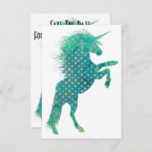 Carte Enregistrer La Date Polka Dot Blue Unicorn (Devant / Derrière)