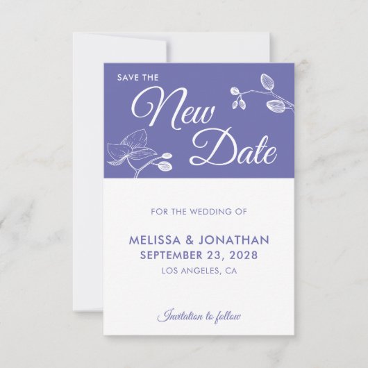 Carte Enregistrer la nouvelle date mariage ajournement f (Devant)