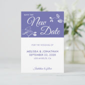 Carte Enregistrer la nouvelle date mariage ajournement f (Debout devant)