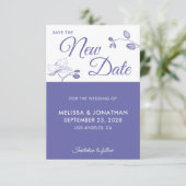 Carte Enregistrer la nouvelle date mariage report floral (Debout devant)