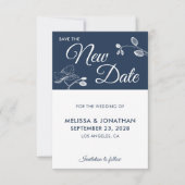 Carte Enregistrer la nouvelle date mariage report floral (Devant)