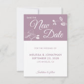 Carte Enregistrer la nouvelle date mariage report floral (Devant)