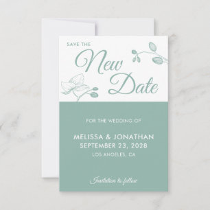 Carte Enregistrer la nouvelle date mariage report floral
