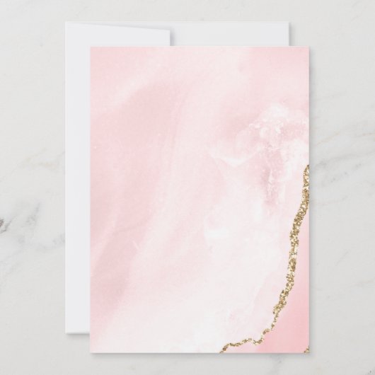 Carte Enregistrer la Parties scintillant Rose or et marb (Dos)