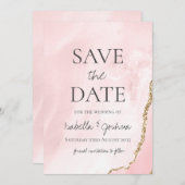 Carte Enregistrer la Parties scintillant Rose or et marb (Devant / Derrière)