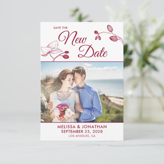 Carte Enregistrer la photo de report du mariage de nouve (Debout devant)