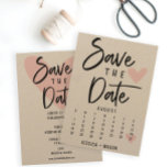 Carte Enregistrer Notre Calendrier Date Modern Rustic Kr<br><div class="desc">Félicitations à votre fiançailles ! Assurez-vous que tout le monde est en mesure d'assister à votre grand événement avec notre beau calendrier rustique Save The Dates! Cliquez sur le bouton "Personnaliser" puis sur "Cliquez pour customiser plus loin" pour commencer avec votre mise en page ! Modifiez facilement le calendrier et...</div>