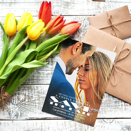 Carte Enregistrez la Date | Invitation Photo Affic