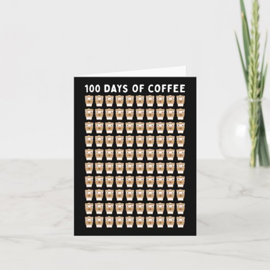 Carte Enseignant 100 tasses de café École du 100e jour (Devant)