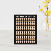 Carte Enseignant 100 tasses de café École du 100e jour (Fleur jaune)