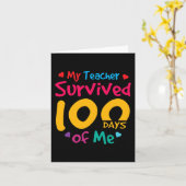 Carte Enseignant A Survécu 100 Jours De Moi (Fleur jaune)