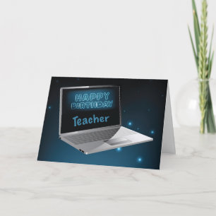 Carte Enseignant Anniversaire Informatique, Technologie,