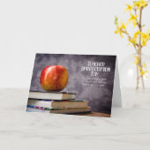 Carte Enseignant Appréciation Day Books et Apple (Fleur jaune)