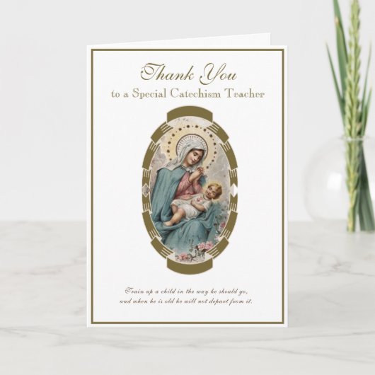 Carte Enseignant CCD religieux Vierge Marie Prêtre Relig (Devant)