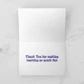 CARTE *****ENSEIGNANT DE L'ANNÉE**** À L'ANNIVERSAIRE (Intérieur)