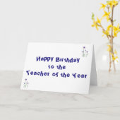 CARTE *****ENSEIGNANT DE L'ANNÉE**** À L'ANNIVERSAIRE (Fleur jaune)