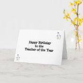CARTE *****ENSEIGNANT DE L'ANNÉE**** À L'ANNIVERSAIRE (Fleur jaune)