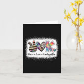 Carte Enseignant de l'année Peace Love Kindergarten Team (Fleur jaune)