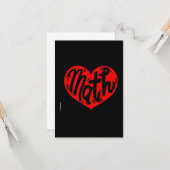 Carte Enseignant de mathématiques pour la Saint-Valentin (Devant/Arrière en situation)