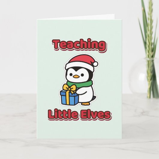 Carte Enseignant des petits lutins Noël Professeur (Devant)