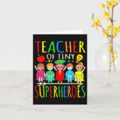 Carte Enseignant Des Superhéros Minuscules Premier Jour (Fleur jaune)