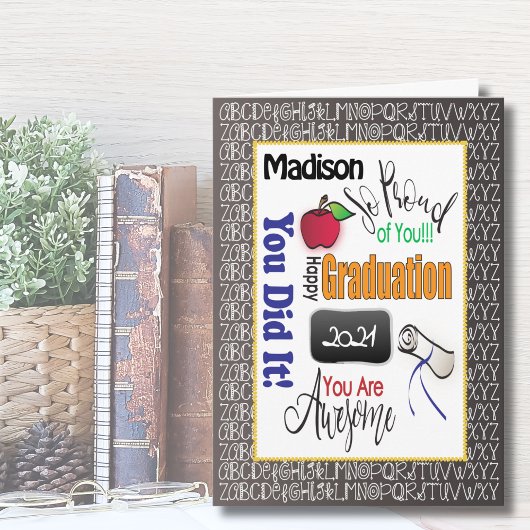 Carte Enseignant Diplôme d'études Moderne Félicitations