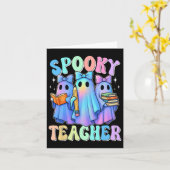 Carte Enseignant éffrayant Pastel Galaxy Ghost Halloween (Fleur jaune)