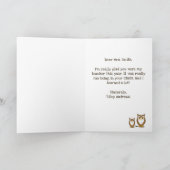 Carte Enseignant élémentaire (de l'étudiant) Owl Merci (Intérieur)