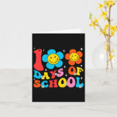 Carte Enseignant Enfants Retro Super 100 Jours Joyeux 10 (Fleur jaune)