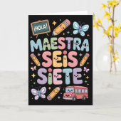 Carte Enseignant Gen Alpha Brainrot 67 Six Sept Maestra (Fleur jaune)