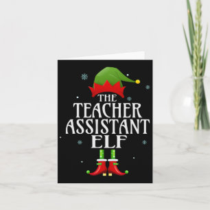 Carte Enseignant Istant Elf Xmas Famille Correspondante