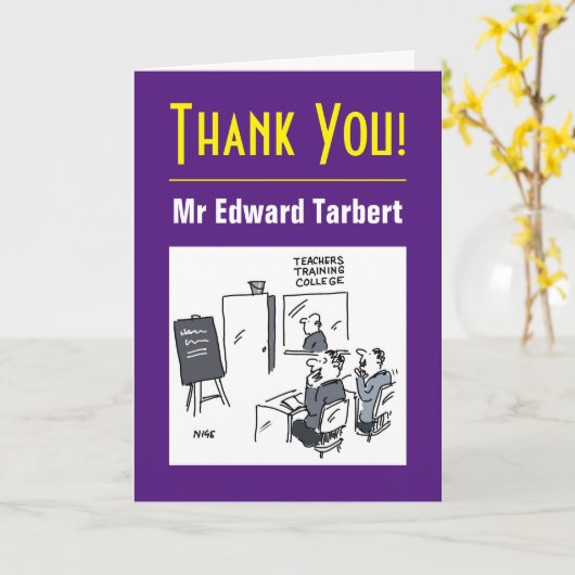 Carte Enseignant Merci avec message (Fleur jaune)