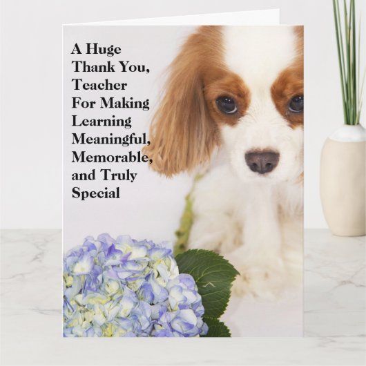 Carte Enseignant Merci Cavalier King Charles (Devant)