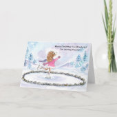 Carte Enseignant Patinage sur glace Chien de Noël Patina (Devant)