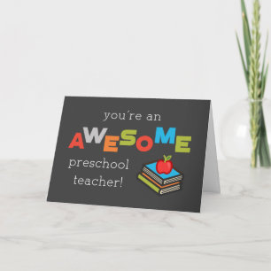 Carte Enseignant préscolaire Appréciation Day Books Awes
