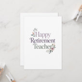 Carte Enseignant retraite heureuse (Devant/Arrière en situation)