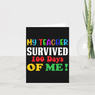 Carte Enseignant Survécu 100 Jours De Moi 100ème Jour De