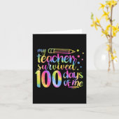 Carte Enseignant Survived 100 Jours de moi 100e jour éco (Fleur jaune)
