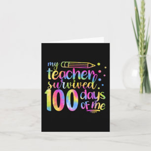 Carte Enseignant Survived 100 Jours de moi 100e jour éco