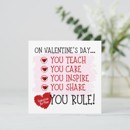 Carte Enseignant Valentine, Vous Dirigez Professeur (Debout devant)