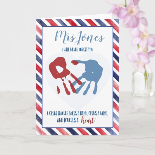 Carte enseignante vous avez laissé une empreinte sur not (Orchidée)