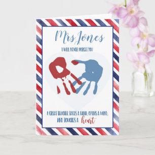 Carte enseignante vous avez laissé une empreinte sur not